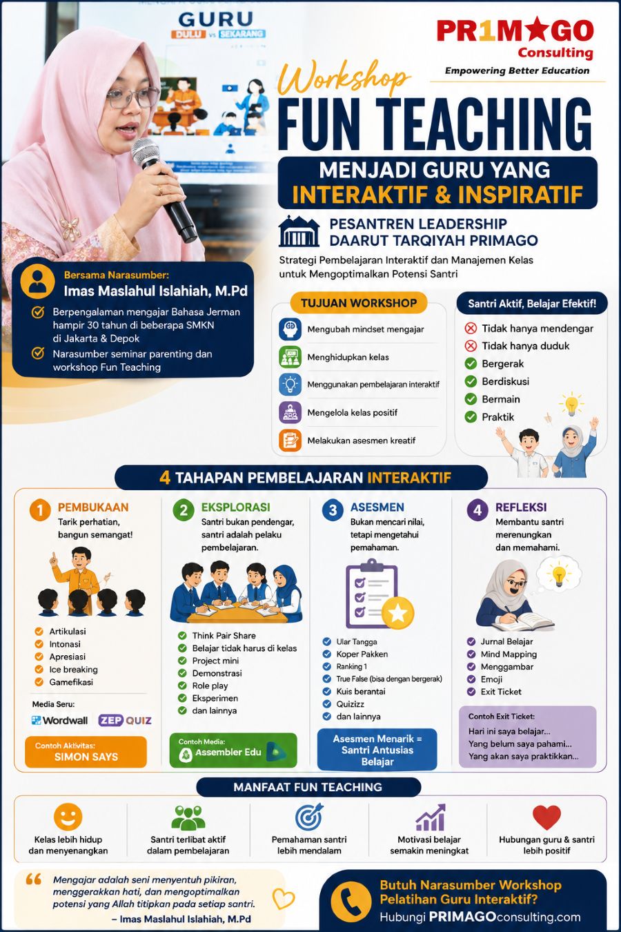 Pembicara Workshop Pelatihan Fun Teaching Menjadi Guru Interaktif